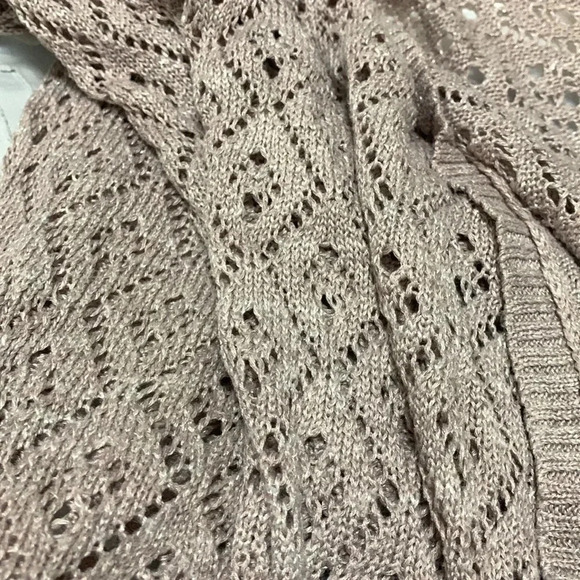 Women’s Torrid Pointelle Drape Front Cardigan Size 3 Beigetan EUC - Picture 4 of 8